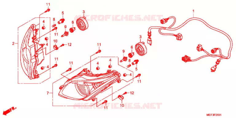 HEADLIGHT (FJS400D9/FJS400A) Honda SCOOTER 400 SILVERWING 2009  FJS400A9