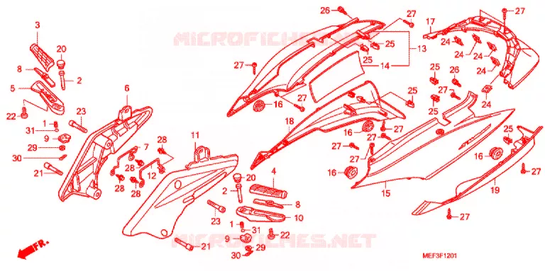 REAR COWL (FJS400D9/FJS400A) Honda SCOOTER 400 SILVERWING 2010  FJS400A9