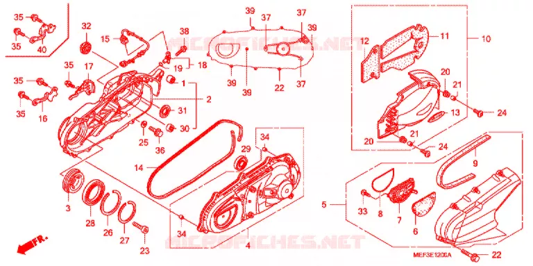 SWINGARM - CHAIN CASE Honda SCOOTER 400 SILVERWING 2015  FJS400A9
