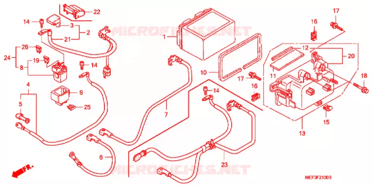 WIRE HARNESS/BATTERY Honda SCOOTER 400 SILVERWING 2012  FJS400A9