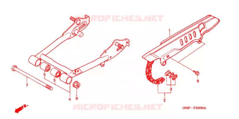 SWINGARM - CHAIN CASE Honda MOTO 50 MONKEY 1999  Z50JV_M