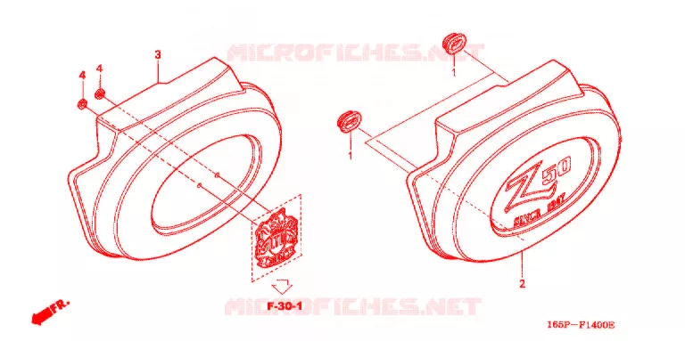 SIDE COVERS Honda MOTO 50 MONKEY 2000  Z50JY_M