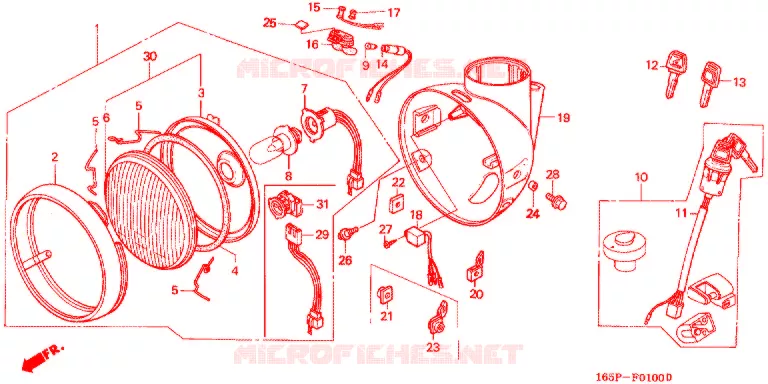 HEADLIGHT Honda MOTO 50 MONKEY 2003  Z50J3_MSP