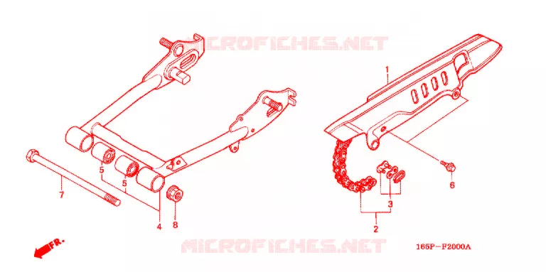 SWINGARM - CHAIN CASE Honda MOTO 50 MONKEY 2003  Z50J3_MSP