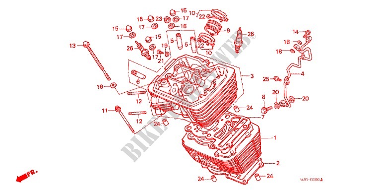 FRONT CYLINDER   HEAD for Honda STEED 600 VLX Taylor bar handle with speed warning light 1988