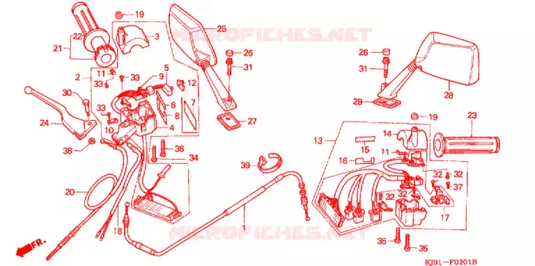SWITCH -  CABLES - LEVERS - GRIPS (CH125H/N/P/R) Honda SCOOTER 125 SPACY 1993  CH125P