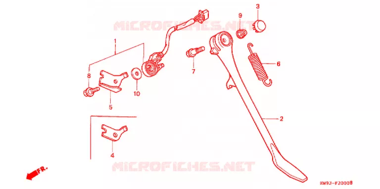 SIDE STAND Honda MOTO 600 STEED 1994  NV600CR