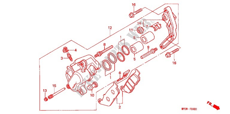 FRONT BRAKE CALIPER (1) for Honda CB 500 34HP 1996