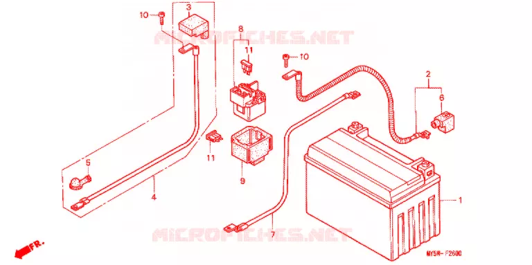 WIRE HARNESS/BATTERY Honda MOTO 500 CB 2000  CB500SY