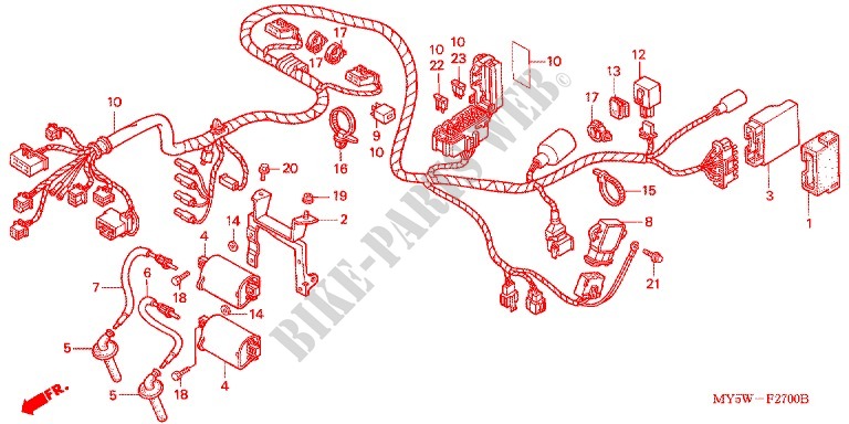 WIRE HARNESS/BATTERY for Honda CB 500 S 2000