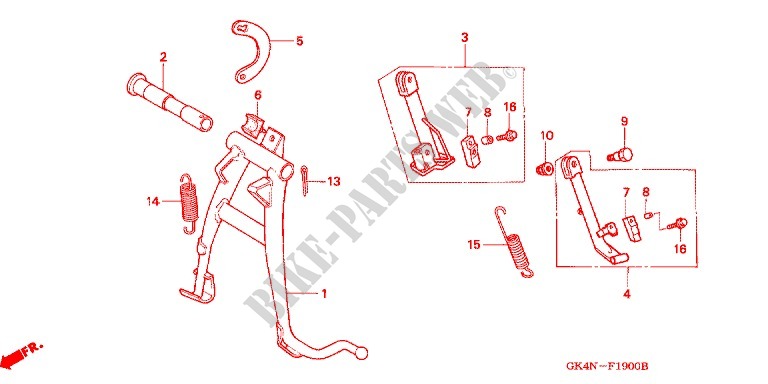 MAIN STAND   BRAKE PEDAL for Honda SUPER CUB 50 DELUXE 2000