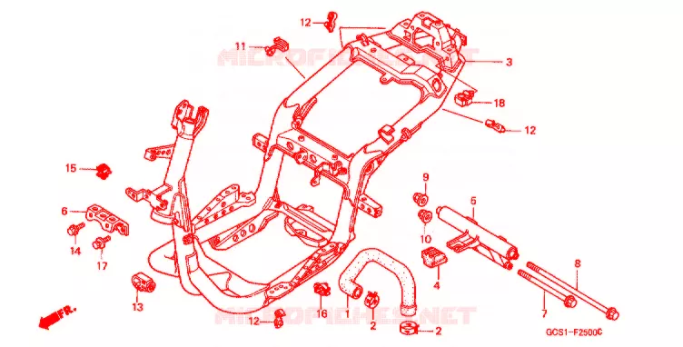 FRAME Honda SCOOTER 100 LEAD 2001  NH1001