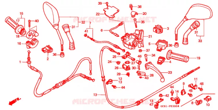 LEVER - SWITCH - CABLE (2) Honda SCOOTER 100 LEAD 2001  NH1001