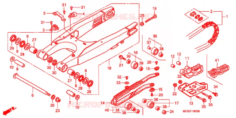 SWINGARM - CHAIN CASE Honda MOTO 450 CRF 2003  CRF450R3