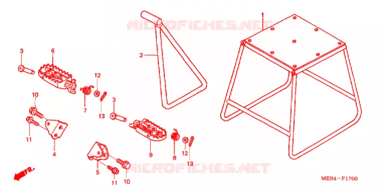 STAND - FOOT REST Honda MOTO 450 CRF 2002  CRF450R2
