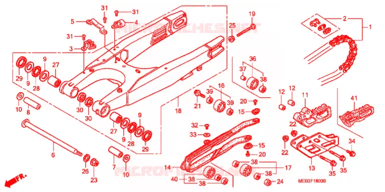 SWINGARM - CHAIN CASE Honda MOTO 450 CRF 2002  CRF450R2