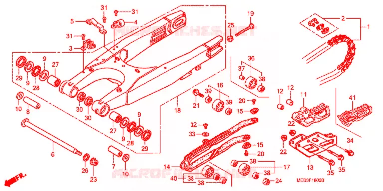 SWINGARM - CHAIN CASE Honda MOTO 450 CRF 2002  CRF450R2