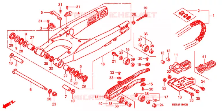 SWINGARM - CHAIN CASE Honda MOTO 450 CRF 2002  CRF450R2