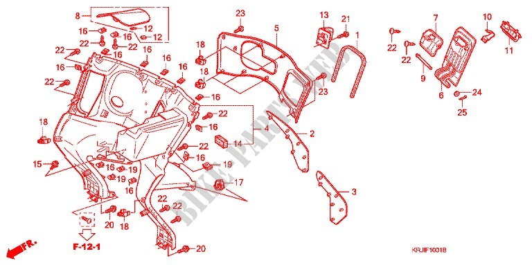 LEG SHIELD (FES1257/A7) (FES1507/A7) for Honda S WING 125 FES 2007