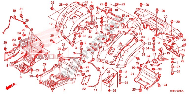 REAR FENDER for Honda FOURTRAX 680 RINCON 2016