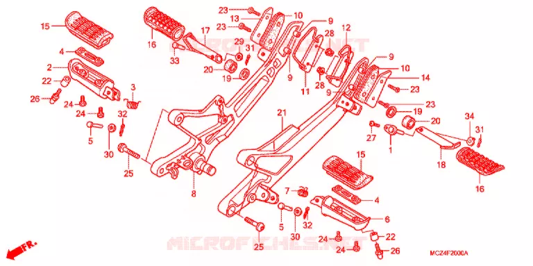 PEDAL Honda MOTO 900 HORNET 2007  CB900F7_A