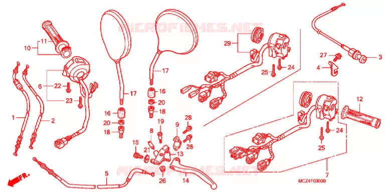 LEVER - SWITCH - CABLE (1) Honda MOTO 900 HORNET 2007  CB900F7_A