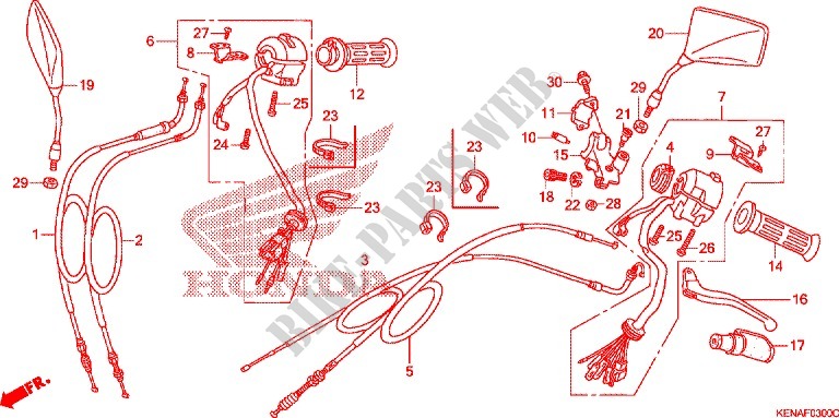 LEVER   SWITCH   CABLE (1) for Honda REBEL 250 2007