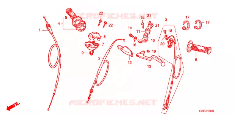 LEVER - SWITCH - CABLE (2) Honda MOTO 85 CR 2007  CR85R7