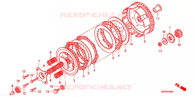 CLUTCH Honda MOTO 85 CR 2007  CR85R7