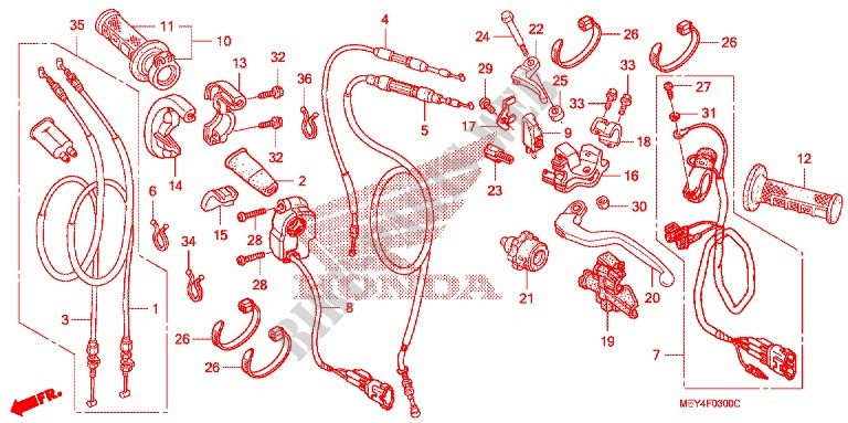LEVER   SWITCH   CABLE (1) for Honda CRF 450 X 2007
