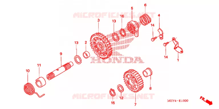 KICKSTARTER AXLE Honda MOTO 450 CRF 2007  CRF450X7