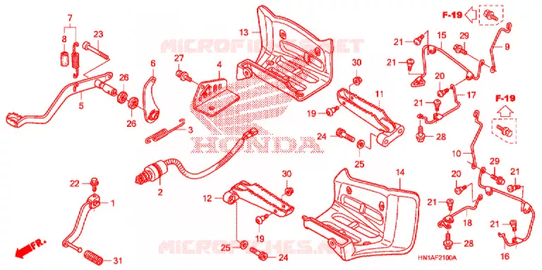 FOOT REST - PEDAL (TRX400EX'07) Honda ATV 400 FOURTRAX 2007  TRX400EX7