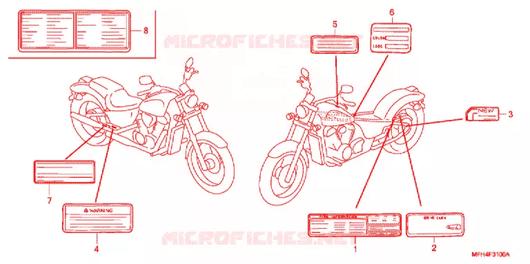CAUTION LABEL (1) Honda MOTO 600 SHADOW 2007  VT600CD7
