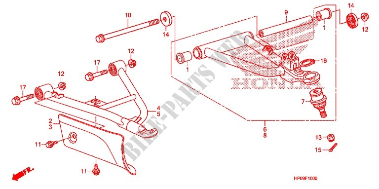 FRONT SUSPENSION ARM for Honda FOURTRAX 500 FOREMAN 4X4 Electric Shift 2009