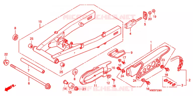 SWINGARM - CHAIN CASE Honda MOTO 150 NX 2012  NXR150ESDB