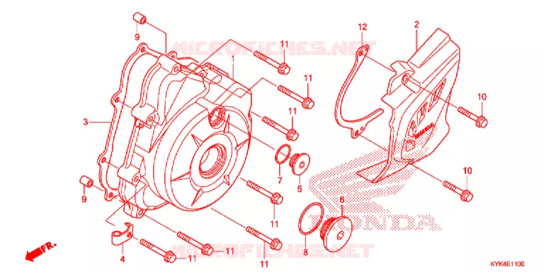 LEFT CRANKCASE COVER - ALTERNATOR (2) Honda MOTO 110 CRF 2013  CRF110FD