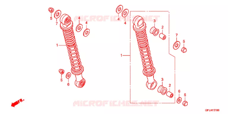 REAR SHOCK ABSORBER (2) Honda MOTO 50 MONKEY 2012  Z50JC_M