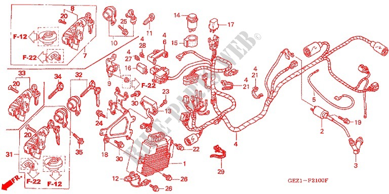 WIRE HARNESS (NPS501/2/3/4/5/6/7) for Honda ZOOMER 50 SPECIAL EDITION 2007