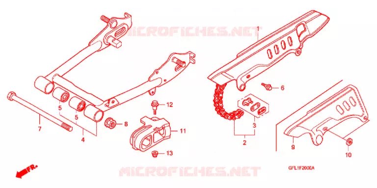 SWINGARM - CHAIN CASE Honda MOTO 50 MONKEY 2007  Z50J7_M