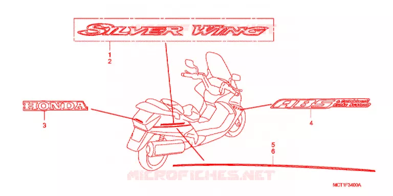 STICKERS Honda SCOOTER 400 SILVERWING 2003  FJS400A3