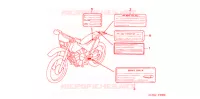 CAUTION LABEL for Honda XR 250 R 2004