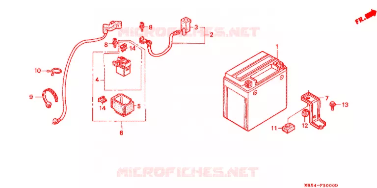 WIRE HARNESS/BATTERY Honda MOTO 800 PC800 1996  PC800T