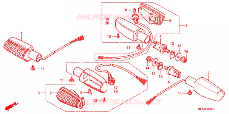 INDICATOR (2) Honda MOTO 250 HORNET 2000  CB250FY