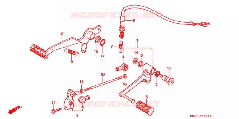 MAIN STAND - BRAKE PEDAL Honda MOTO 250 HORNET 2000  CB250FY