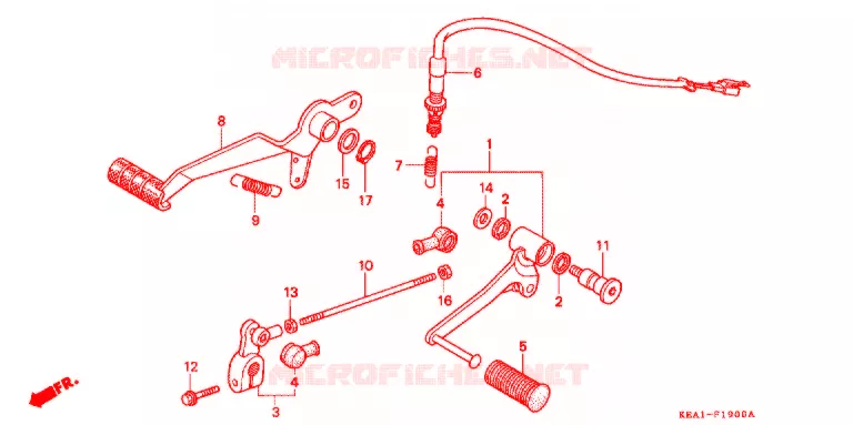 MAIN STAND - BRAKE PEDAL Honda MOTO 250 HORNET 2004  CB250F3