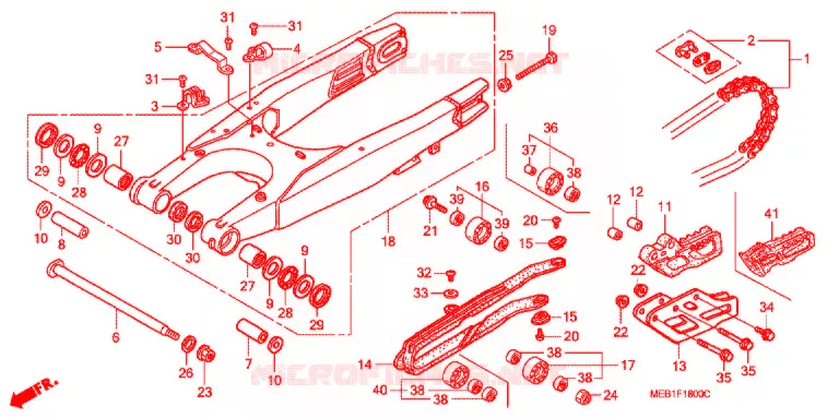 SWINGARM - CHAIN CASE Honda MOTO 450 CRF 2002  CRF450R2