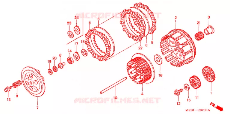 CLUTCH Honda MOTO 450 CRF 2004  CRF450R4