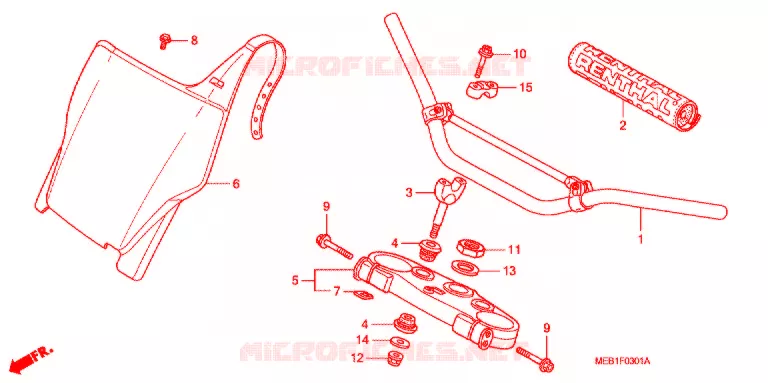 HANDLE PIPE/TOP BRIDGE  Honda MOTO 450 CRF 2004  CRF450R4