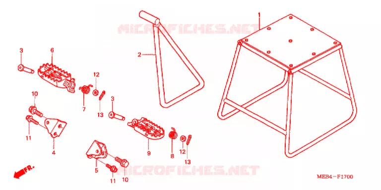 STAND - FOOT REST Honda MOTO 450 CRF 2005  CRF450R5