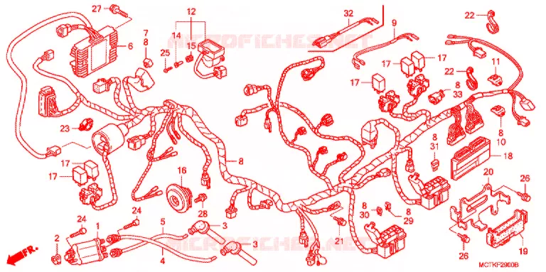 WIRE HARNESS (FJS400A/D/FJS600A/D5-8) Honda SCOOTER 400 SILVERWING 2005  FJS400A5